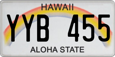 HI license plate YYB455