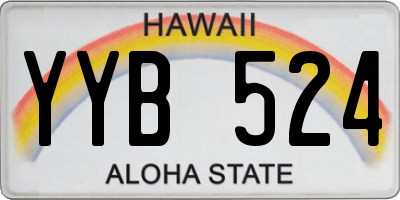HI license plate YYB524