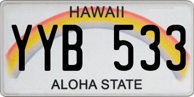 HI license plate YYB533