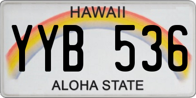HI license plate YYB536