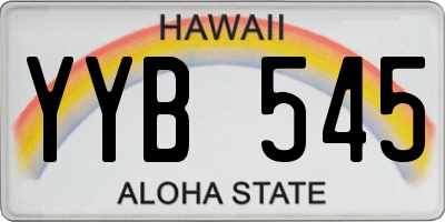 HI license plate YYB545