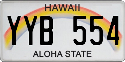 HI license plate YYB554