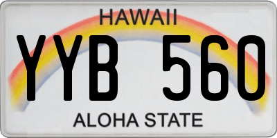 HI license plate YYB560
