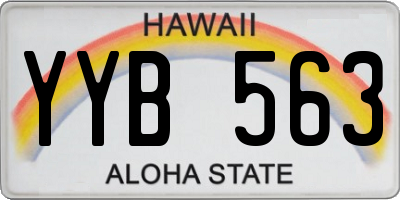 HI license plate YYB563
