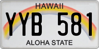 HI license plate YYB581