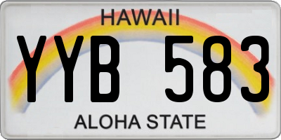 HI license plate YYB583