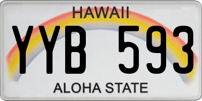 HI license plate YYB593