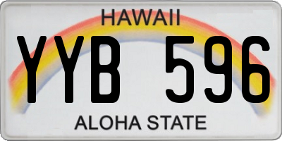 HI license plate YYB596