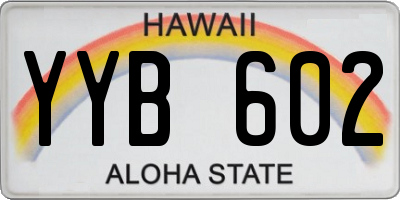 HI license plate YYB602