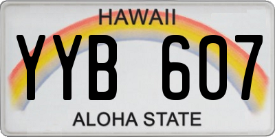 HI license plate YYB607