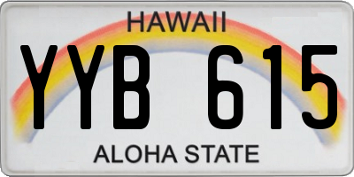 HI license plate YYB615
