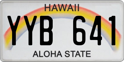 HI license plate YYB641