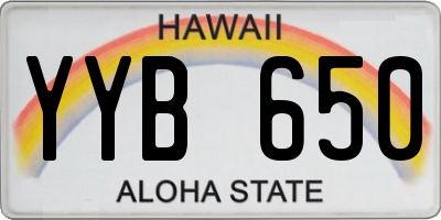HI license plate YYB650