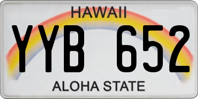 HI license plate YYB652