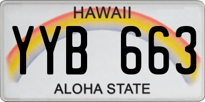 HI license plate YYB663