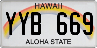 HI license plate YYB669