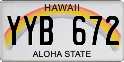 HI license plate YYB672