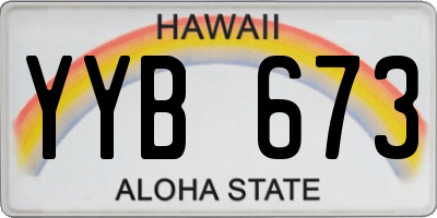 HI license plate YYB673
