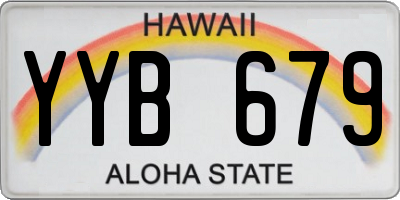 HI license plate YYB679