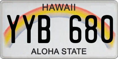HI license plate YYB680
