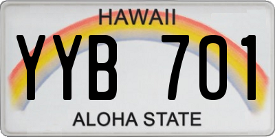 HI license plate YYB701