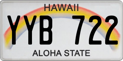 HI license plate YYB722