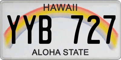 HI license plate YYB727