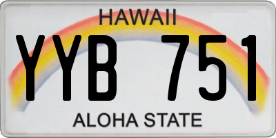 HI license plate YYB751