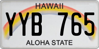 HI license plate YYB765