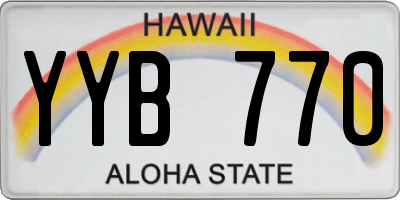 HI license plate YYB770