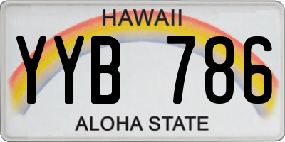 HI license plate YYB786