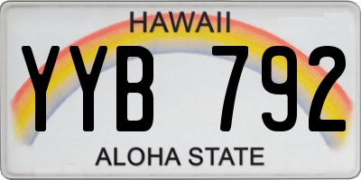 HI license plate YYB792