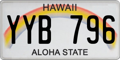 HI license plate YYB796