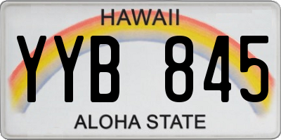 HI license plate YYB845