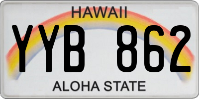HI license plate YYB862