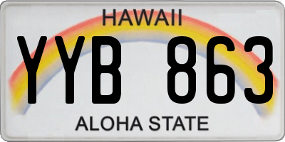 HI license plate YYB863
