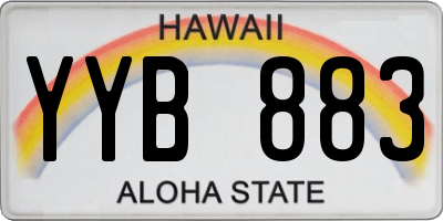 HI license plate YYB883