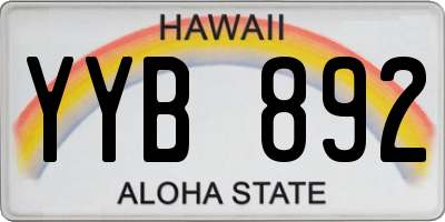 HI license plate YYB892