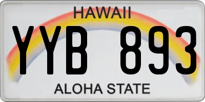 HI license plate YYB893