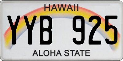 HI license plate YYB925