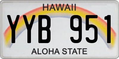 HI license plate YYB951