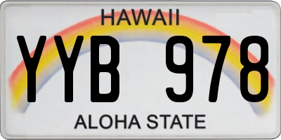 HI license plate YYB978