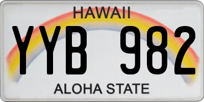 HI license plate YYB982