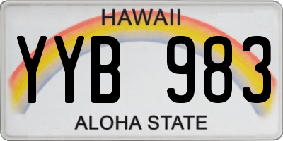 HI license plate YYB983