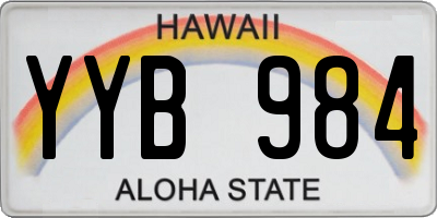 HI license plate YYB984