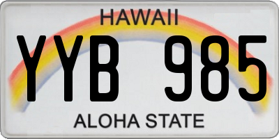 HI license plate YYB985