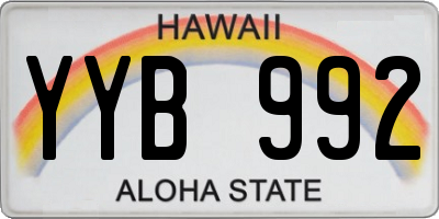 HI license plate YYB992
