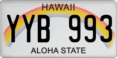 HI license plate YYB993