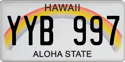 HI license plate YYB997