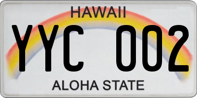 HI license plate YYC002